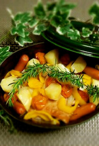 野菜と鶏肉のオーブン焼き