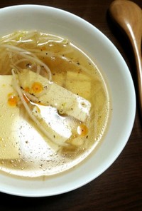 節約♢もやしと豆腐のさっぱりスープ