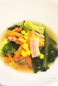 冷凍野菜で具だくさんスープ