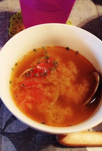 蛤(浅利)とトマトのお味噌汁♡