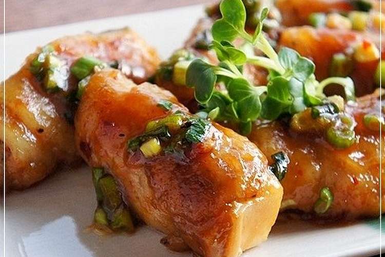 ご飯おかわり 肉巻き筍のピリ辛葱照り焼き レシピ 作り方 By らるむ クックパッド 簡単おいしいみんなのレシピが357万品
