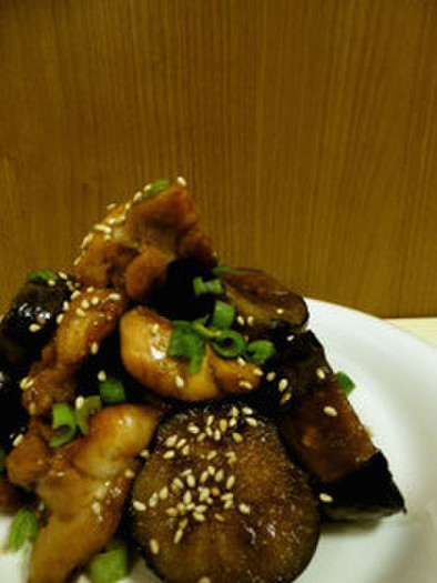 『ハラール料理』茄子チキン甘口醤油添えの写真
