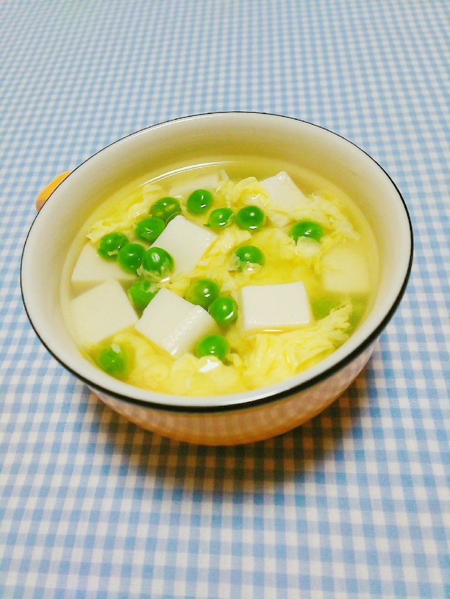 〖春色☆グリンピースとお豆腐のスープ〗の画像