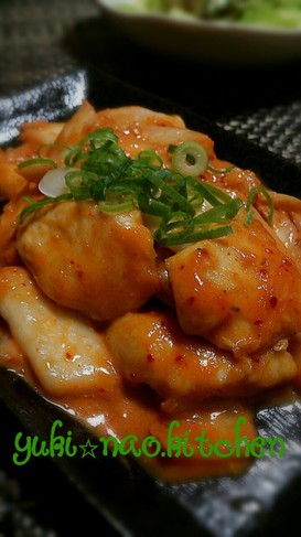 ☆節約♪むね肉とキムチのマヨポン☆