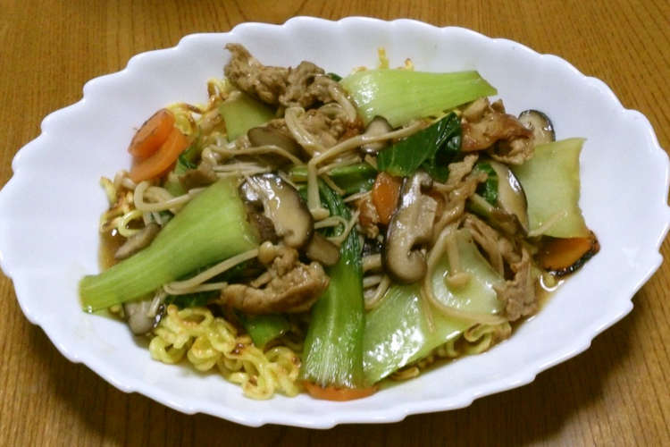 きのことチンゲン菜のあんかけ焼きそば レシピ 作り方 By Msft5632 クックパッド