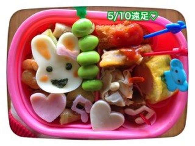 簡単楽してキャラ弁当 デコキャラうさぎ レシピ 作り方 By ゆこりーな クックパッド