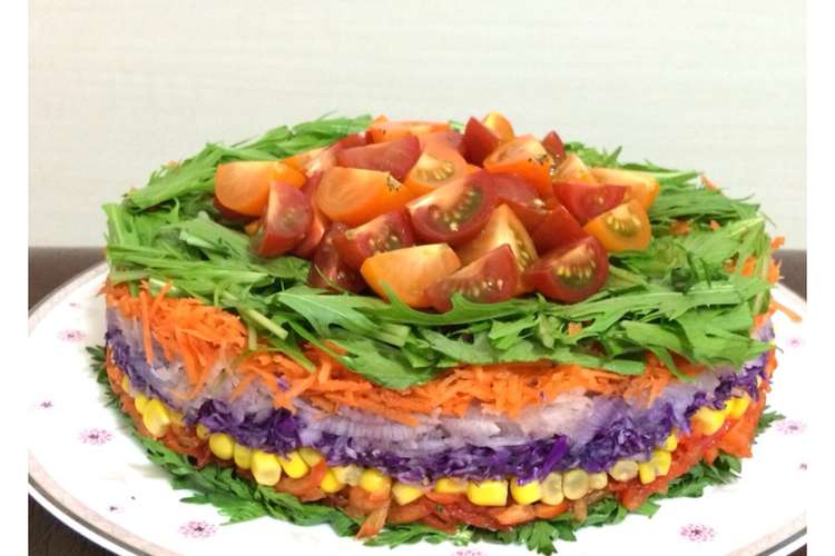 特別な日に カラフルサラダケーキ レシピ 作り方 By Ringohan クックパッド 簡単おいしいみんなのレシピが366万品