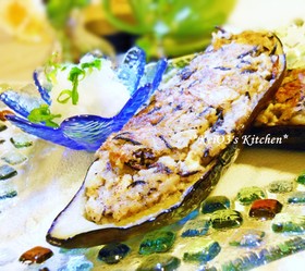 豆腐・ひじき・切干大根の茄子カップ焼き