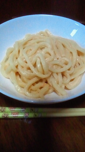 辛子明太子うどんカルボナーラ
