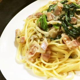 ほうれん草とベーコンのクリームパスタ!!