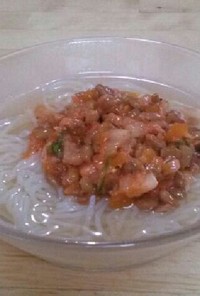 アレンジ納豆☆冷麺