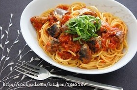 缶詰で超簡単♪イワシとトマトのパスタ