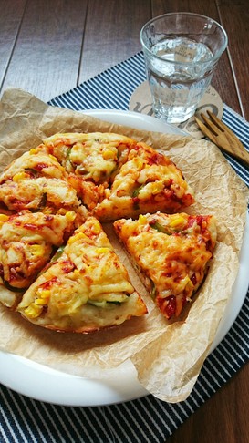 ランチに簡単☆炊飯器でふんわりピザパン。