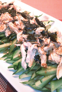 【松橋】簡単節約！蒸し鶏の梅ポン酢サラダ