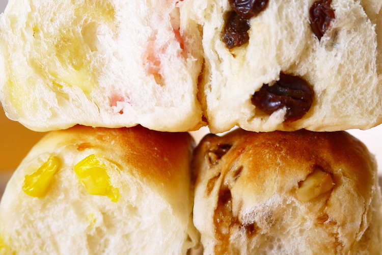 ４つの味の菓子パン ちぎりパン ランチ レシピ 作り方 By ほっこり の クックパッド 簡単おいしいみんなのレシピが366万品