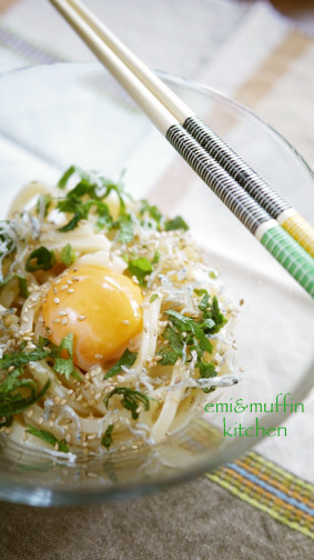 簡単！朝食にも◎冷凍うどんで♡釜玉うどんの画像