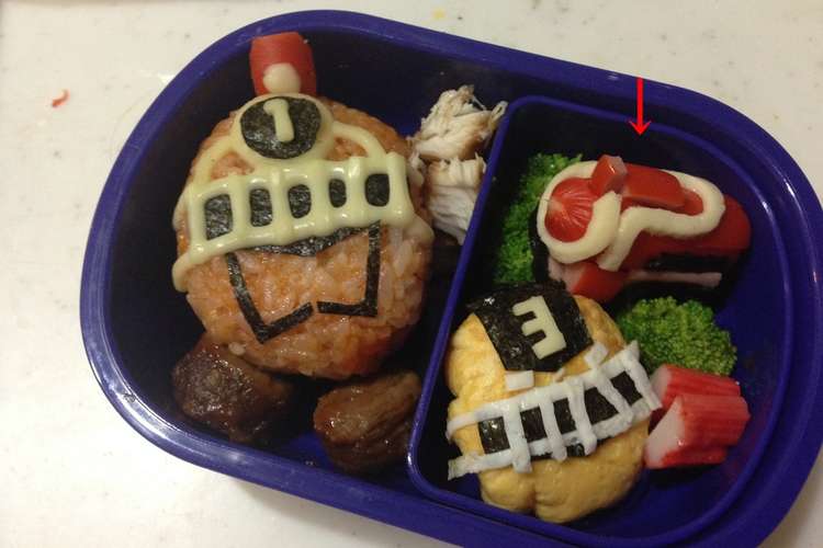 トッキュウジャー レッドレッシャキャラ弁 レシピ 作り方 By たけ３ クックパッド 簡単おいしいみんなのレシピが360万品