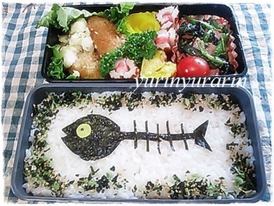 超簡単ユニークキャラ弁☆魚の骨の写真