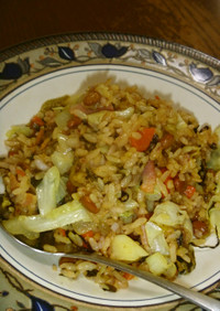高菜と納豆のコラボでチャーハン