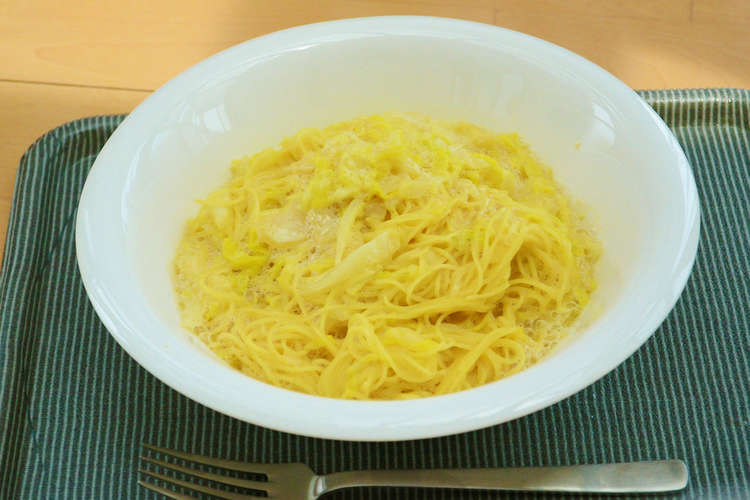 一人ランチに あわあわ豆乳パスタ レシピ 作り方 By だま 新潟ごはん クックパッド