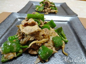 豚肉と舞茸とピーマンの味噌炒め