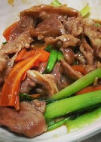 豚肉と小松菜のﾆﾝﾆｸ醤油