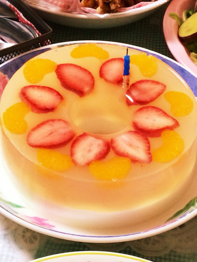 二段のゼリーケーキ☆一歳の誕生日の写真