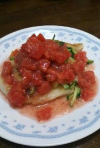 白身魚のトマトソースおうちイ～タリアン