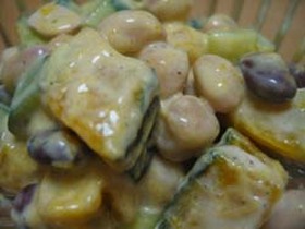 かぼちゃとお豆のサラダ