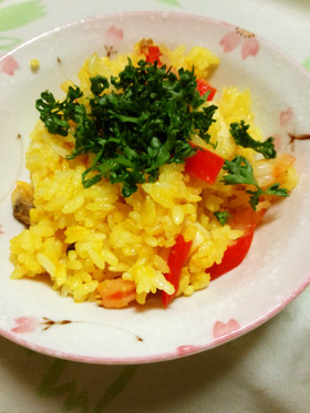 炊飯器で簡単!お手軽パエリア☆