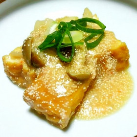 厚揚げとシメジのとろ~り明太子煮♪
