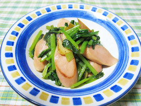 ◆糖尿病◆小松菜と魚肉ソーセージ炒め