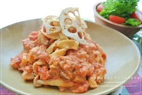おいしい!お豆腐トマトクリームパスタ✳︎