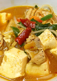鶏肉（もも）と豆腐のキムチ味噌煮