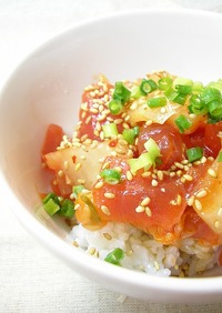 ご飯がススム♪マグロキムチ丼