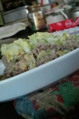 春キャベツと豚挽き肉の重ね蒸し