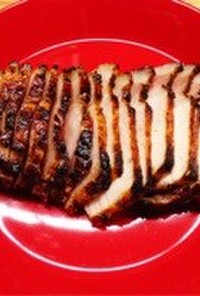 豚ロース塊肉の炭火焼き