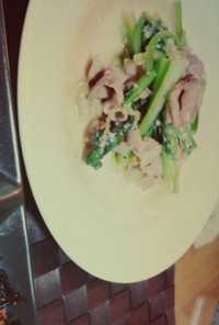 小松菜と豚の塩麹炒め