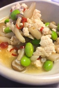 ダイエット★鶏肉とキノコのあんかけ豆腐