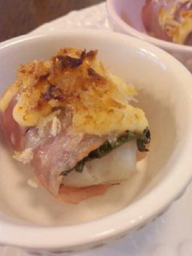 簡単、お弁当にも♪里芋のベーコン紫蘇巻きの画像