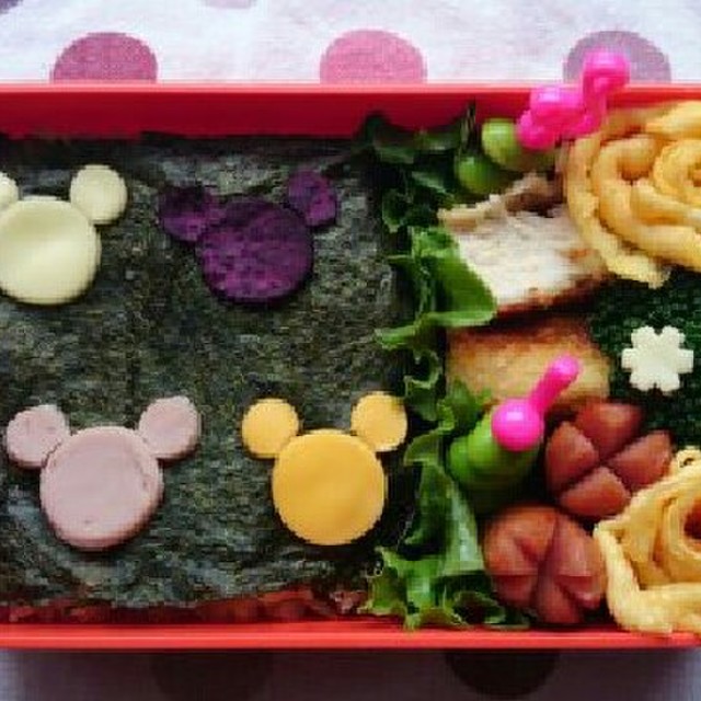 簡単キャラ弁 丸型だけでミッキーのり弁 レシピ 作り方 By まなげ クックパッド 簡単おいしいみんなのレシピが352万品
