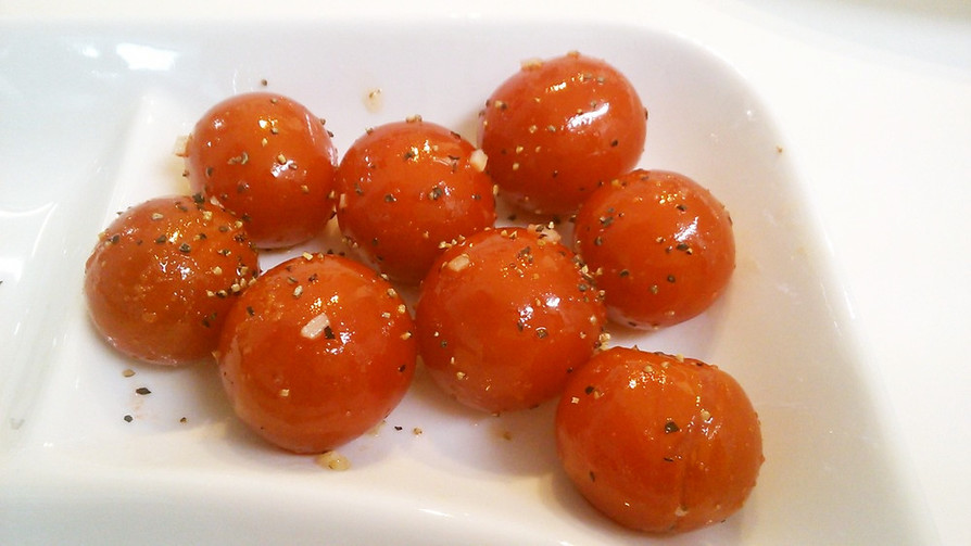 簡単＊副菜にプチトマトのニンニク炒め♪の画像