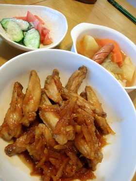 簡単★鶏手羽中の甘夏マーマレード煮★