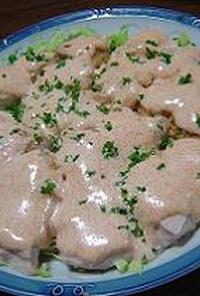 蒸し鶏の明太マヨソース