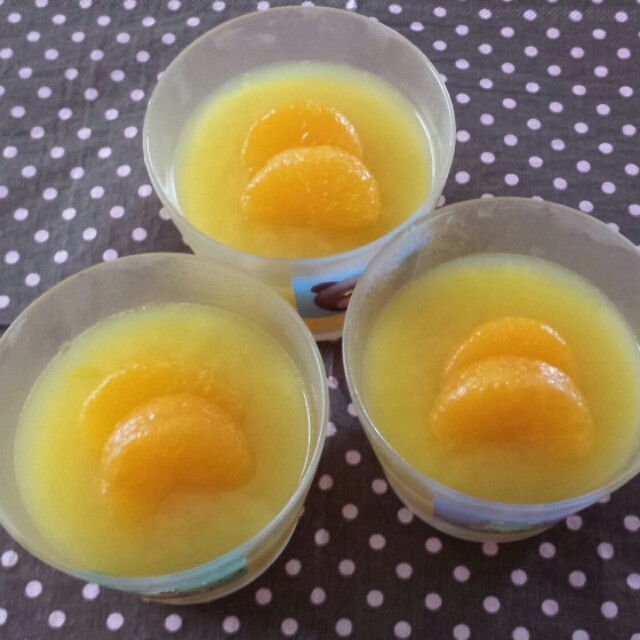 オレンジジュースで作る簡単オレンジゼリーの画像