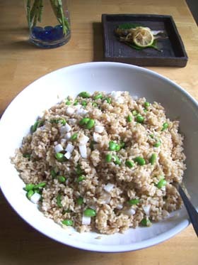 枝豆と長芋の玄米寿司の画像