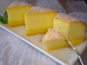 チーズたっぷり♪スフレチーズケーキ。
