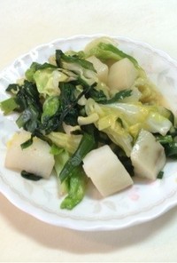 キャベツとニラと長芋の炒め物  ピリ辛編