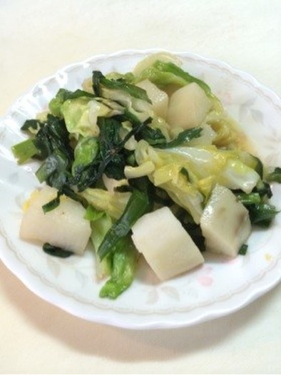 キャベツとニラと長芋の炒め物  ピリ辛編の写真