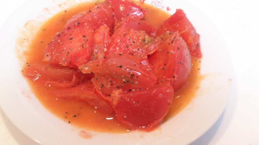 トマトをゴマ油で炒めて～！甘みアップ↑の画像